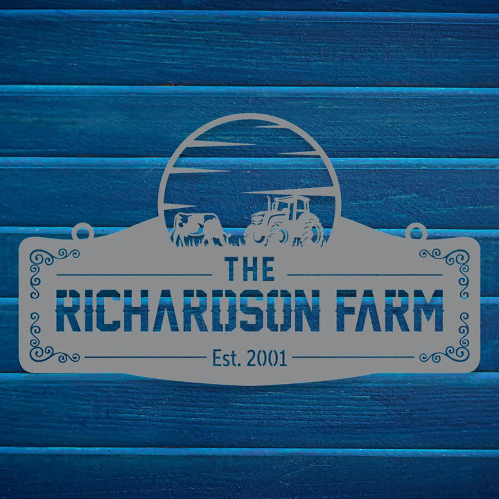Personalized Metal Farm Sign for The Richardson Farm - BrossHome Metal Wall Art