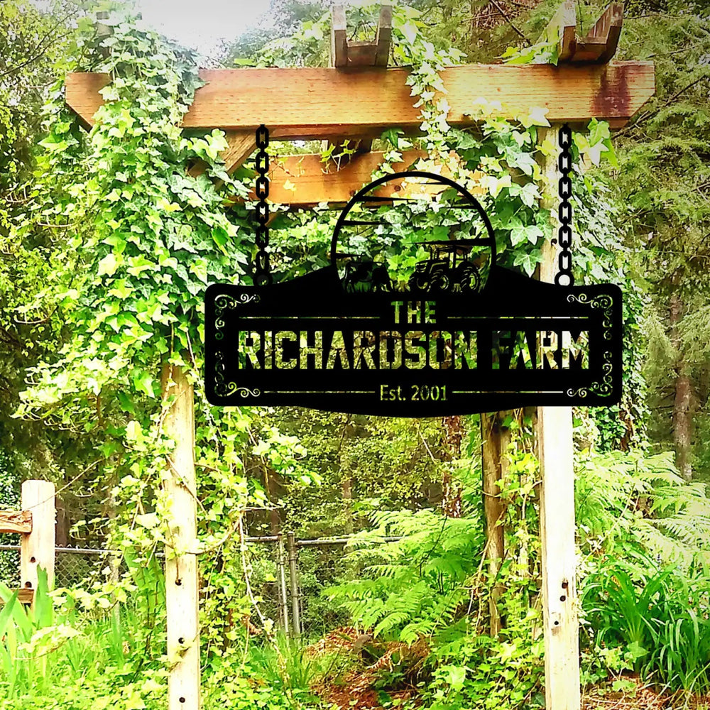 Personalized Metal Farm Sign for The Richardson Farm - BrossHome Metal Wall Art