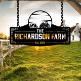 Personalized Metal Farm Sign for The Richardson Farm - BrossHome Metal Wall Art