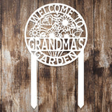Personalized Metal Garden Sign Stake - Grandma's Garden Welcome Decor with Floral Design - BrossHome Metal Wall Art