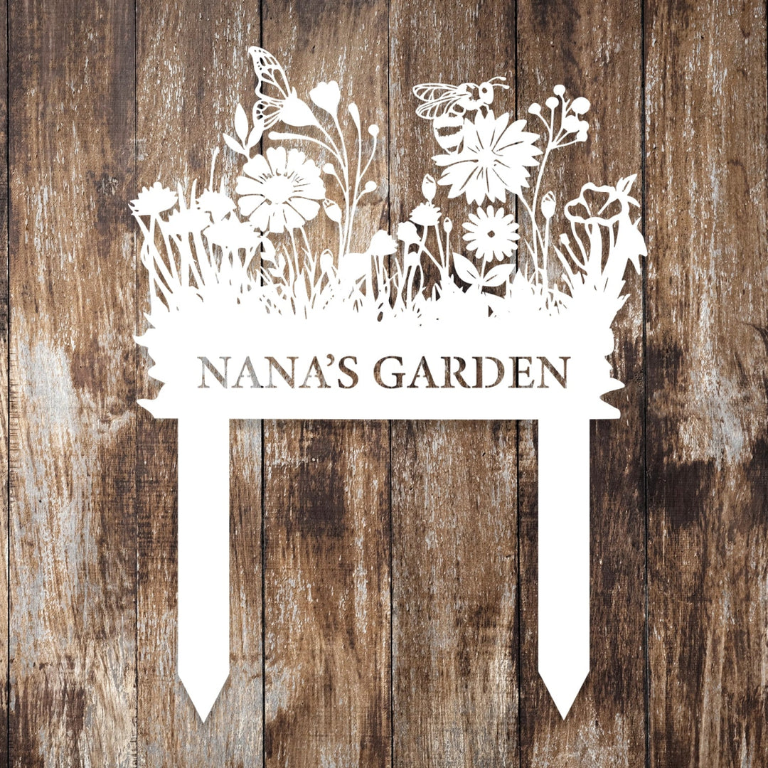 Personalized Metal Garden Stake Sign - Decorative Outdoor Floral Nameplate - BrossHome Metal Wall Art