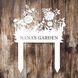 Personalized Metal Garden Stake Sign - Decorative Outdoor Floral Nameplate - BrossHome Metal Wall Art