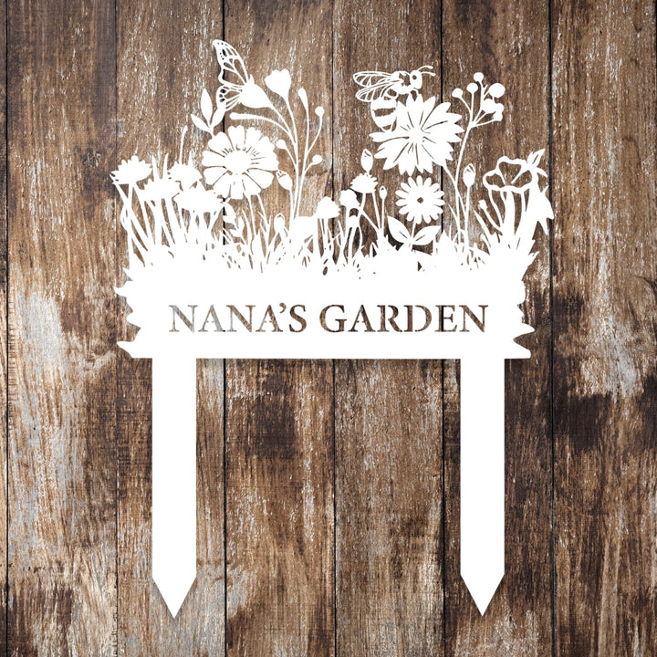 Personalized Metal Garden Stake Sign - Decorative Outdoor Floral Nameplate - BrossHome Metal Wall Art