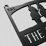 Personalized Metal Ranch Sign with Two Cowboys on Horses - BrossHome Metal Wall Art