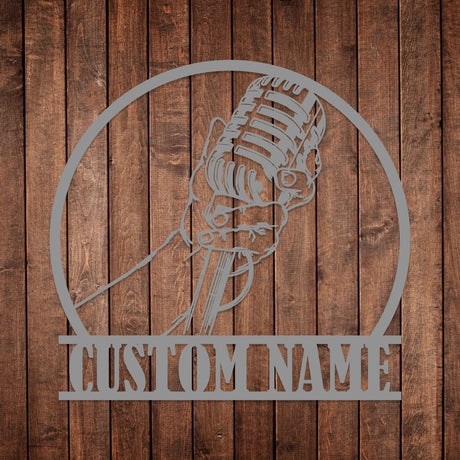Personalized Microphone Metal Sign - BrossHome Metal Wall Art
