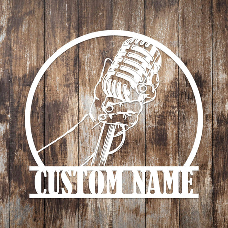 Personalized Microphone Metal Sign - BrossHome Metal Wall Art