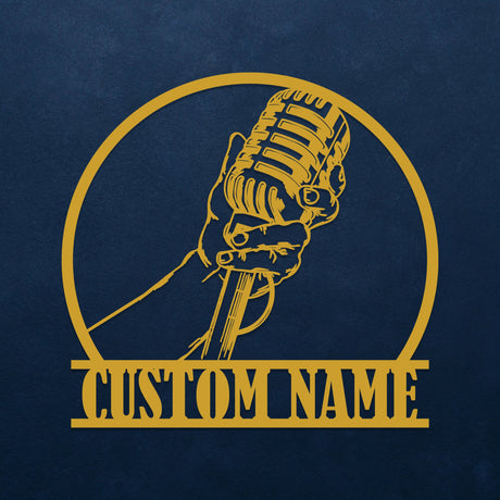 Personalized Microphone Metal Sign - BrossHome Metal Wall Art