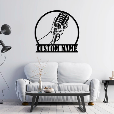 Personalized Microphone Metal Sign - BrossHome Metal Wall Art