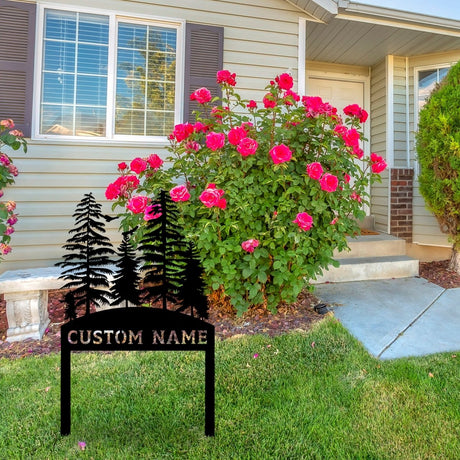 Personalized Pine Tree Custom Metal Garden Stake - BrossHome Metal Wall Art
