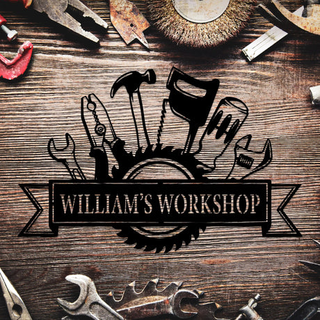 Personalized Workshop Metal Sign - BrossHome Metal Wall Art