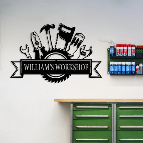 Personalized Workshop Metal Sign - BrossHome Metal Wall Art