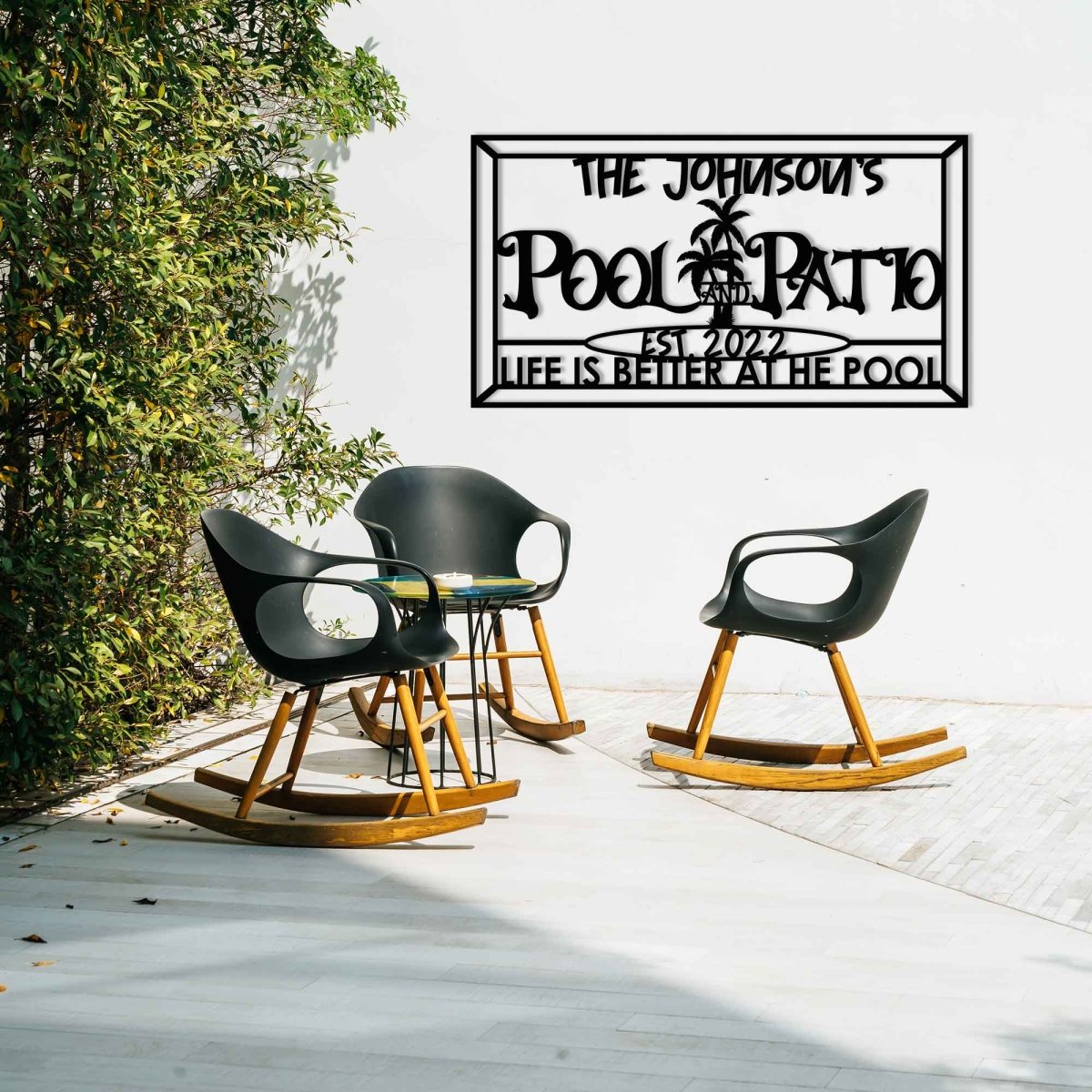 Pool Metal Garden Sign - BrossHome Metal Wall Art