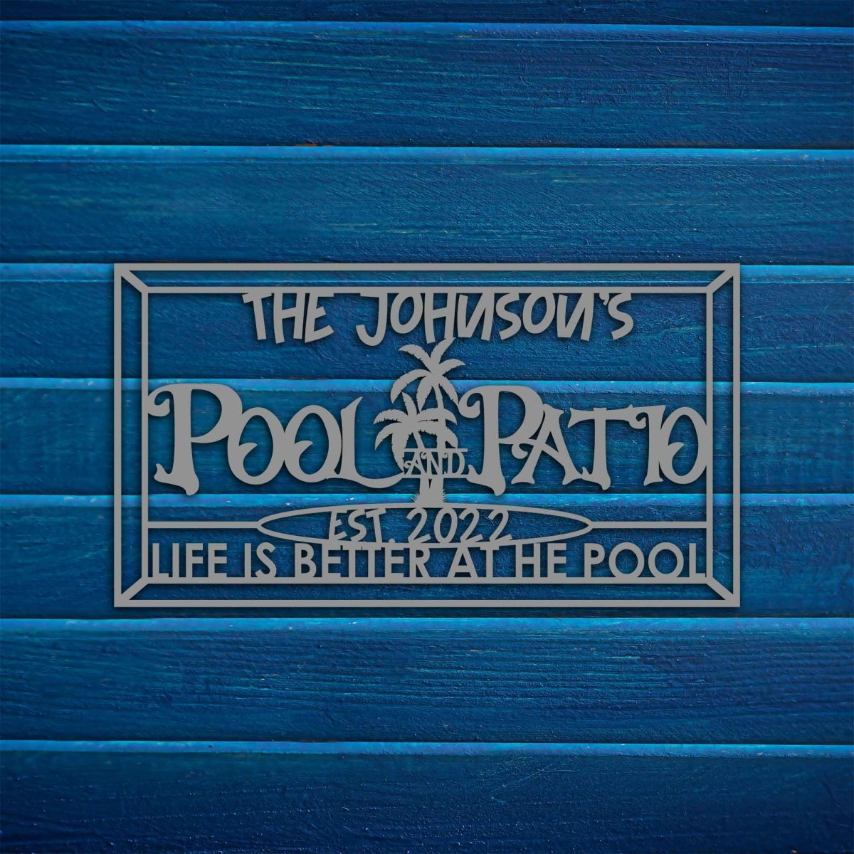 Pool Metal Garden Sign - BrossHome Metal Wall Art