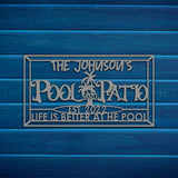 Pool Metal Garden Sign - BrossHome Metal Wall Art