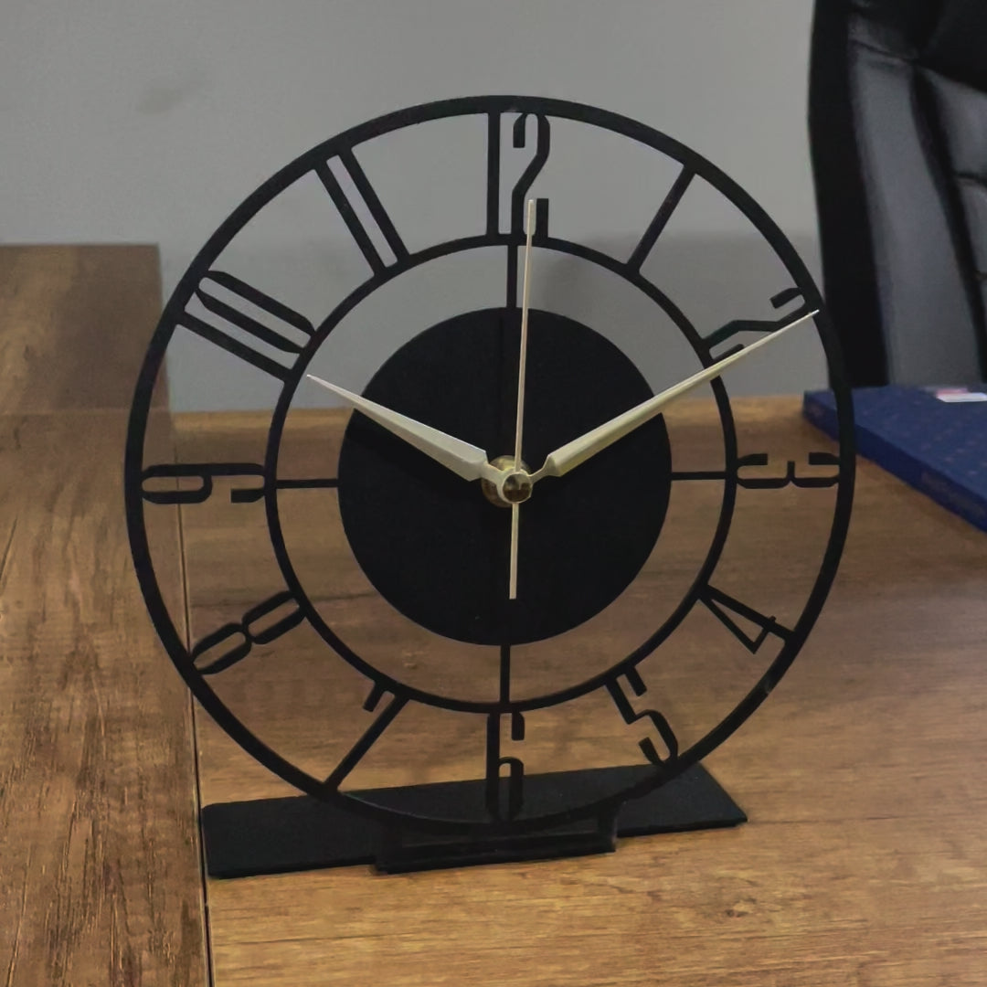 Small Modern Black Tabletop Clock - 2