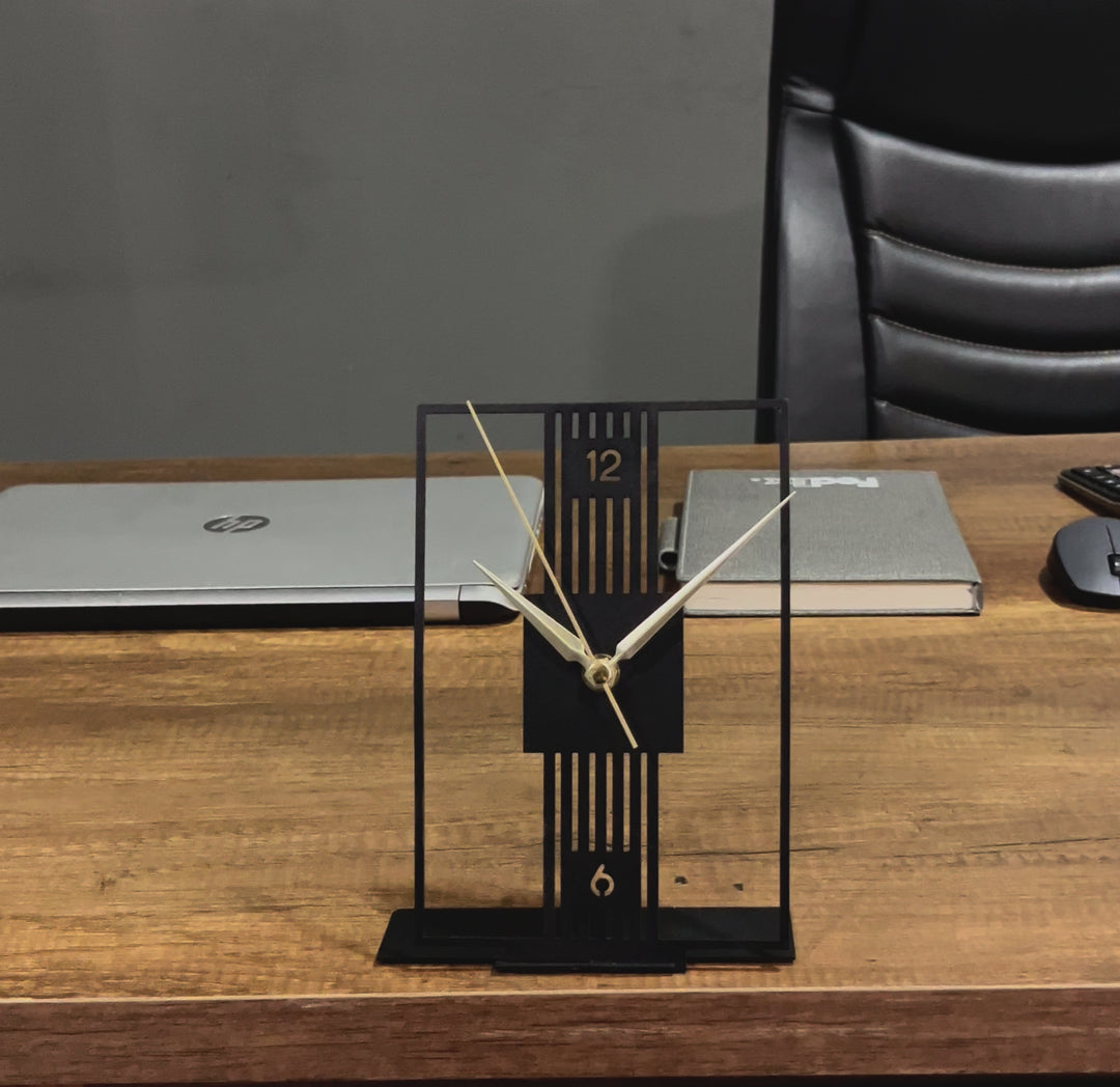 Modern Grid Tabletop Clock