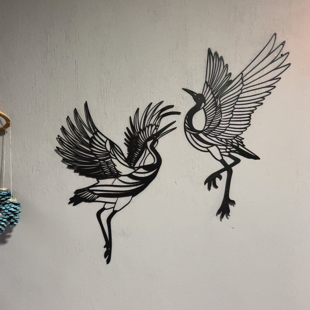 Sandhill Crane Metal Wall Art (Set of 2)