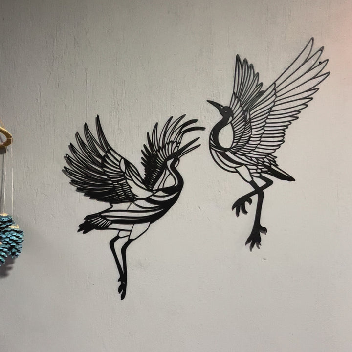 Sandhill Crane Metal Wall Art (Set of 2)
