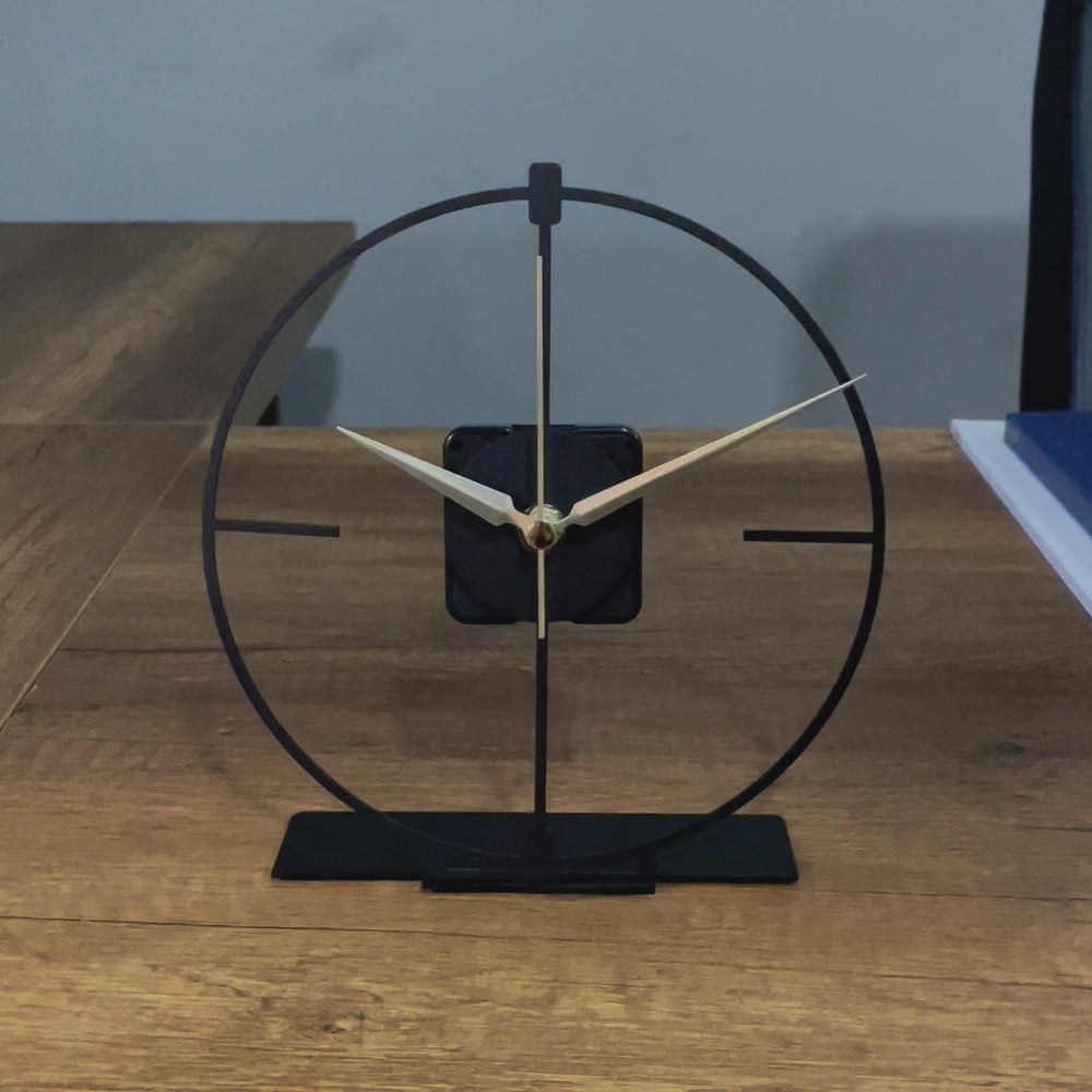 Small Modern Black Tabletop Clock  - 2