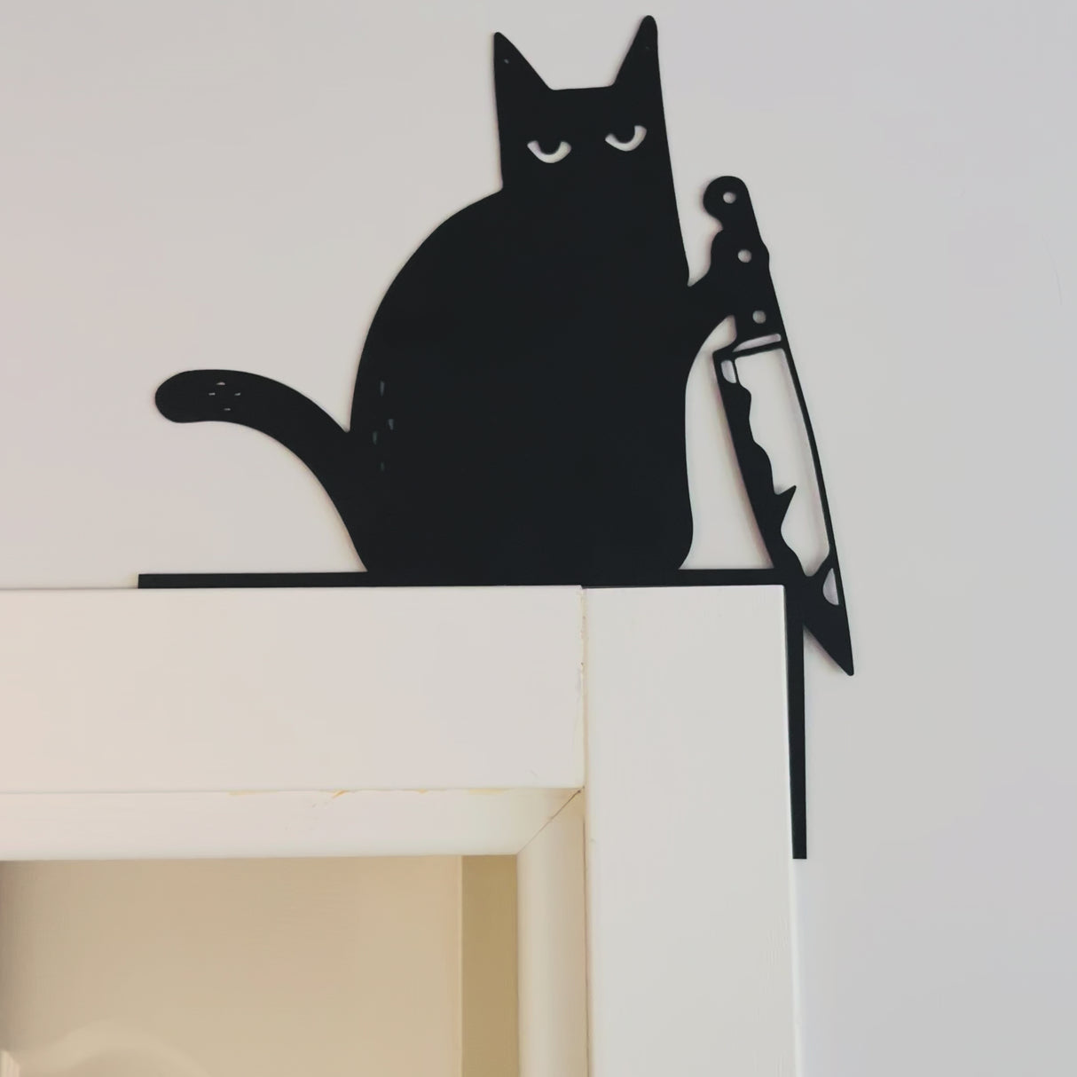 Knife Cat Metal Wall Decor - Mischievous Cat