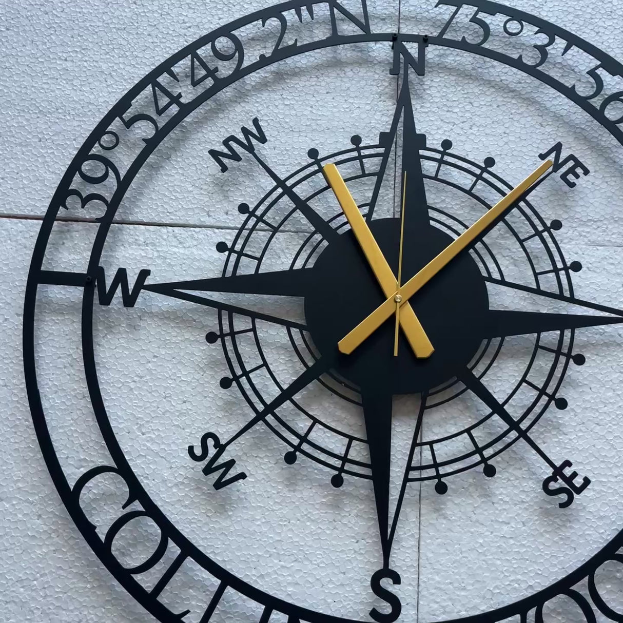Customized Metal Compass Wall Clock