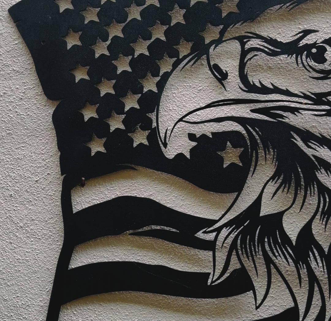 American Eagle Flag Metal Wall Art