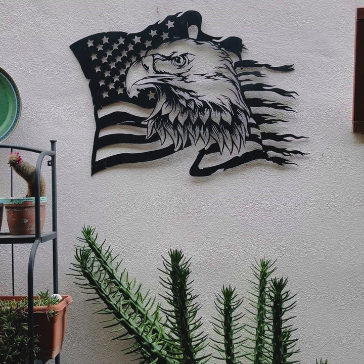 American Eagle Flag Metal Wall Art