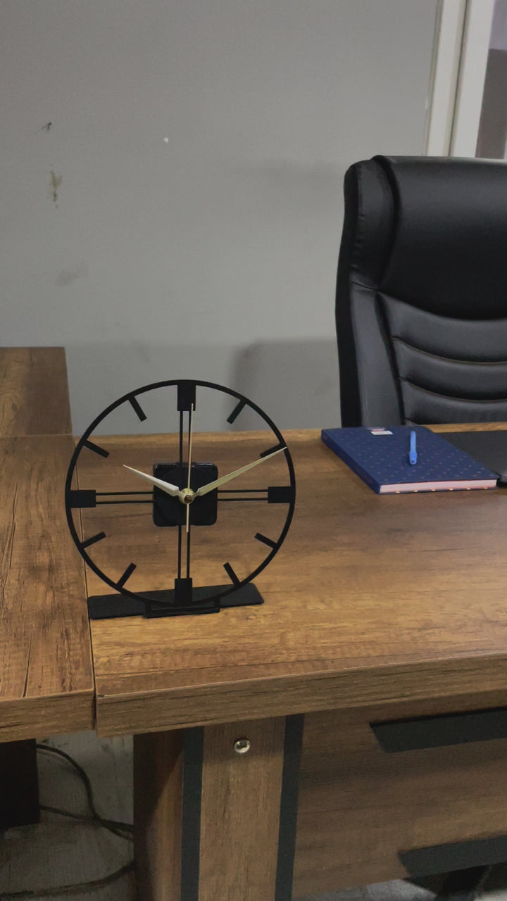 Minimal Large Black Tabletop Clock - 2