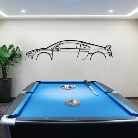 R8 Twin Turbo Metal Car Silhouette Wall Art - BrossHome Metal Wall Art