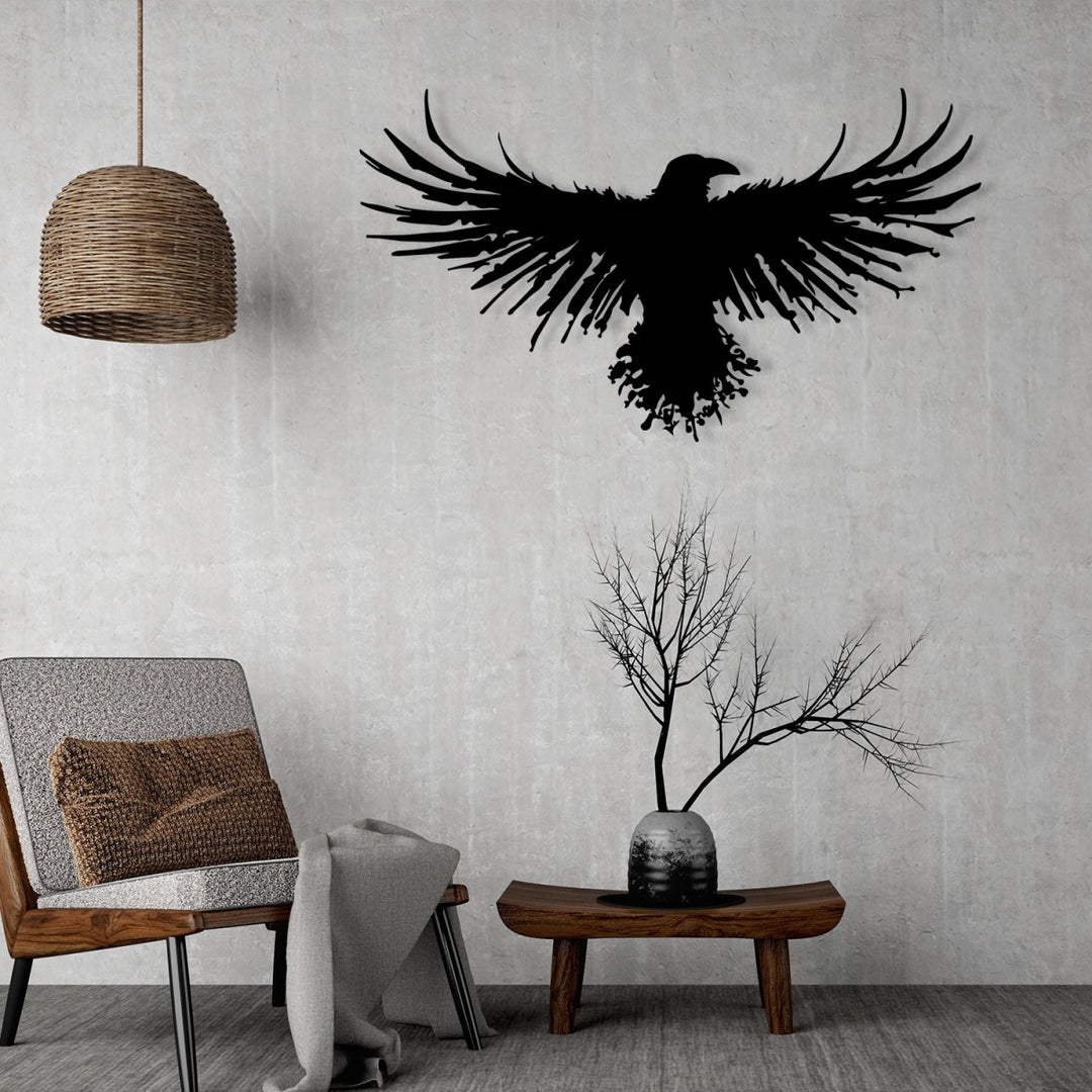 Raven Metal Wall Art Decor - BrossHome Metal Wall Art