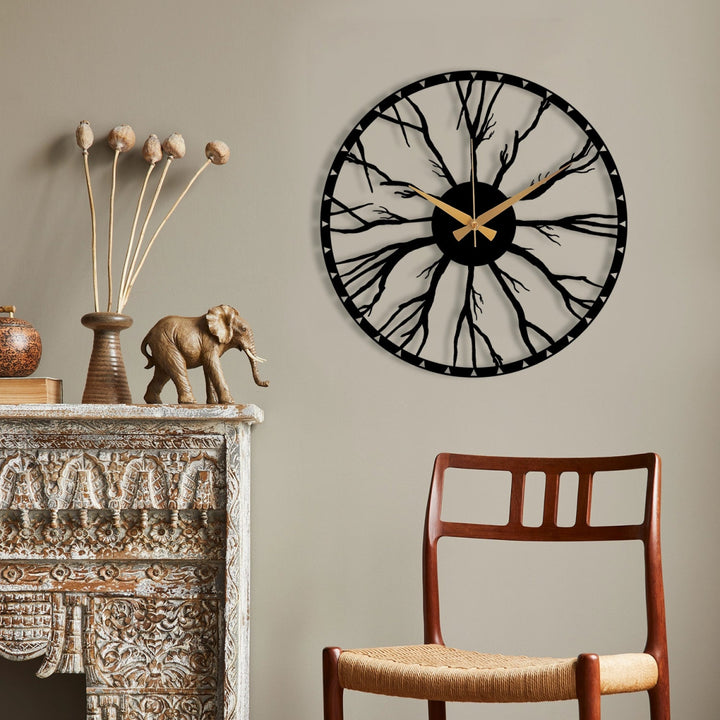 ROOT ENCLOSED METAL WALL CLOCK - BrossHome Metal Wall Art