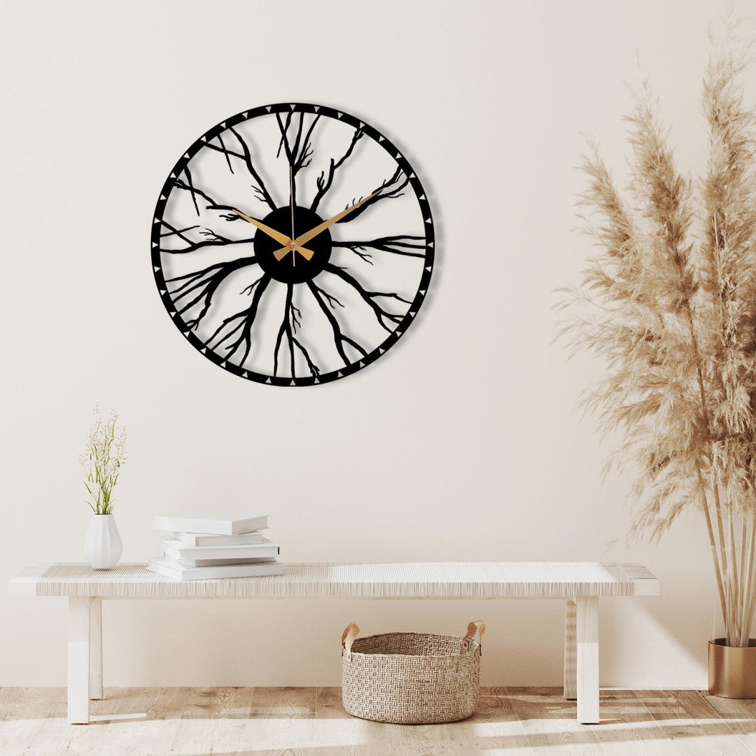 ROOT ENCLOSED METAL WALL CLOCK - BrossHome Metal Wall Art