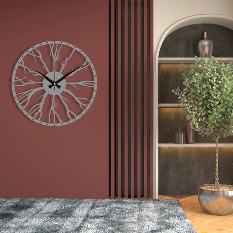 ROOT ENCLOSED METAL WALL CLOCK - BrossHome Metal Wall Art