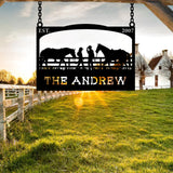 Rustic Outdoor Metal Sign for Cowboys and Horses - BrossHome Metal Wall Art