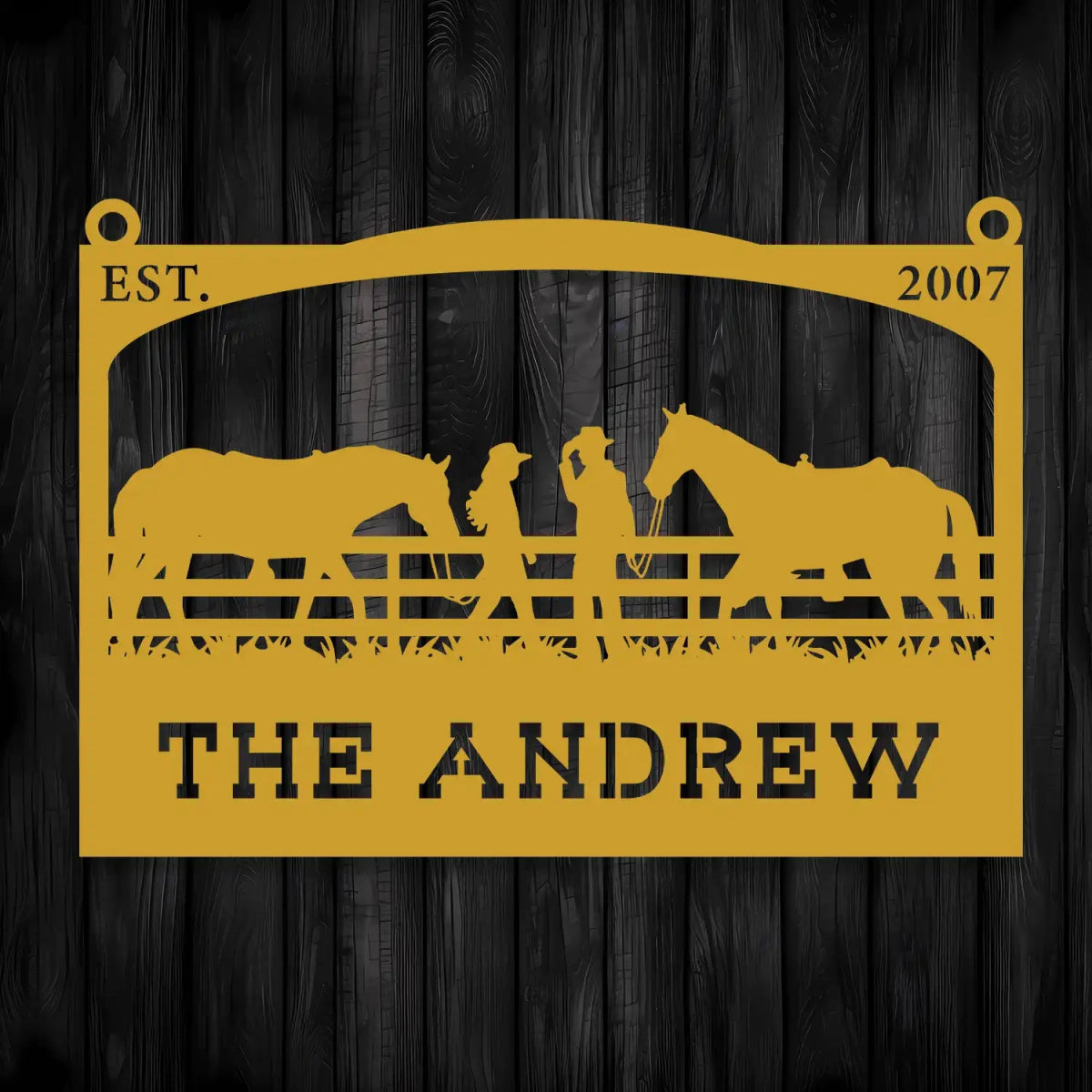 Rustic Outdoor Metal Sign for Cowboys and Horses - BrossHome Metal Wall Art