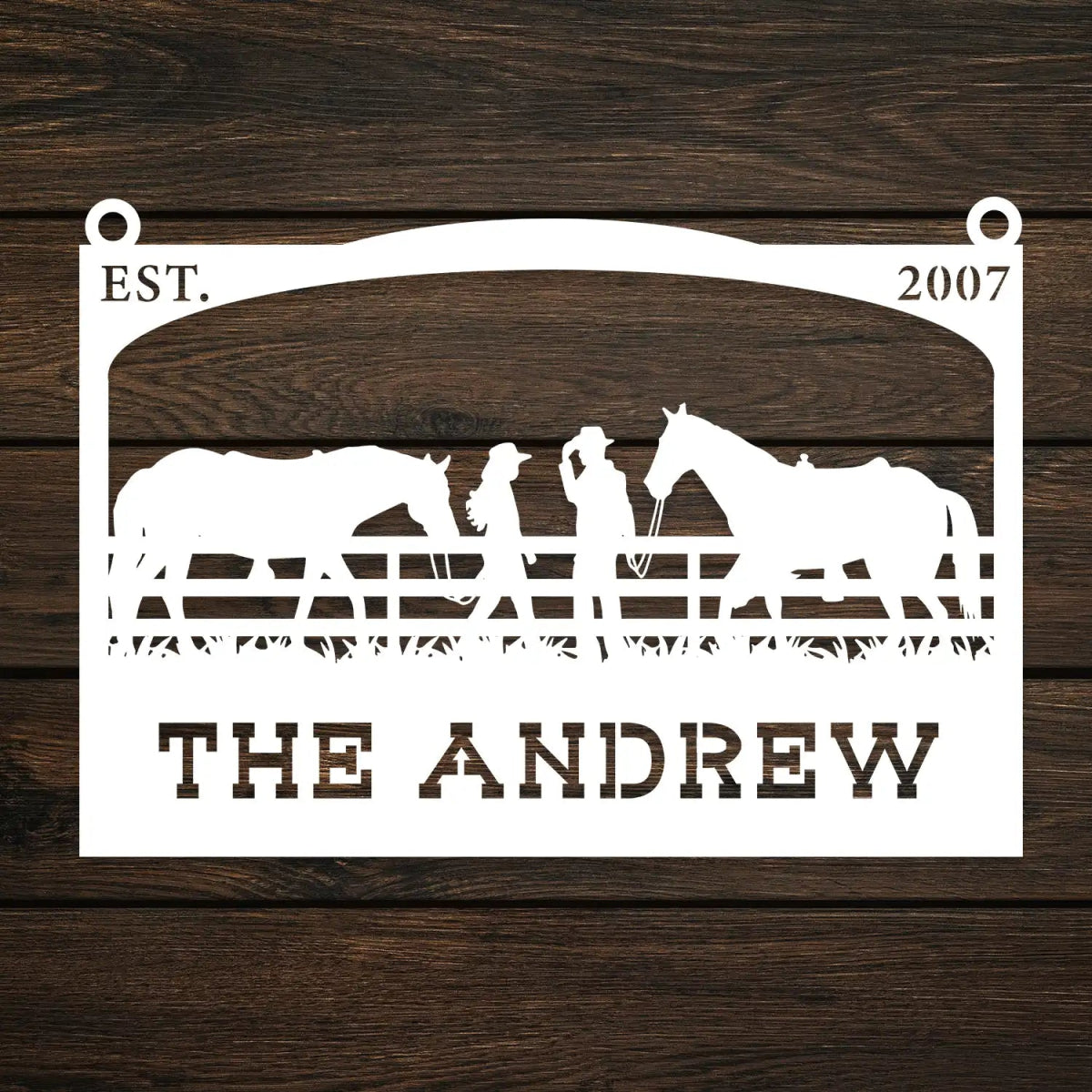 Rustic Outdoor Metal Sign for Cowboys and Horses - BrossHome Metal Wall Art