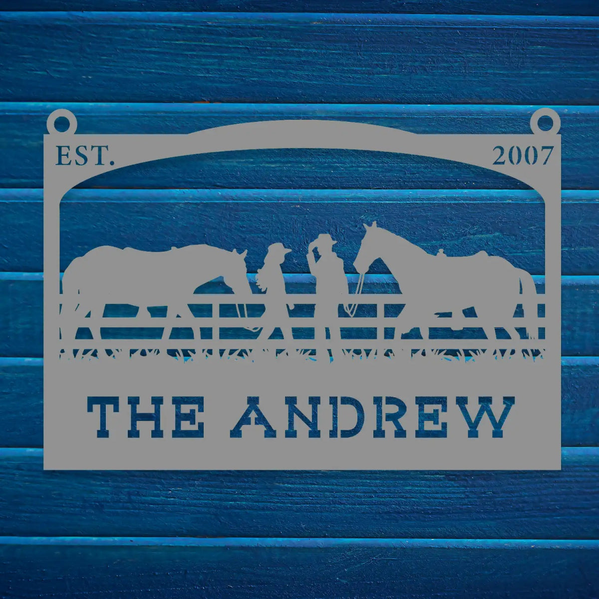 Rustic Outdoor Metal Sign for Cowboys and Horses - BrossHome Metal Wall Art