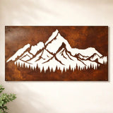 Rusty Mountain Metal Wall Art - BrossHome Metal Wall Art