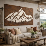 Rusty Mountain Metal Wall Art - BrossHome Metal Wall Art