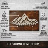 Rusty Mountain Metal Wall Art - BrossHome Metal Wall Art