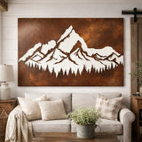Rusty Mountain Metal Wall Art - BrossHome Metal Wall Art