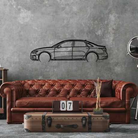 S4 Sedan Car Silhouette Metal Wall Art - BrossHome Metal Wall Art