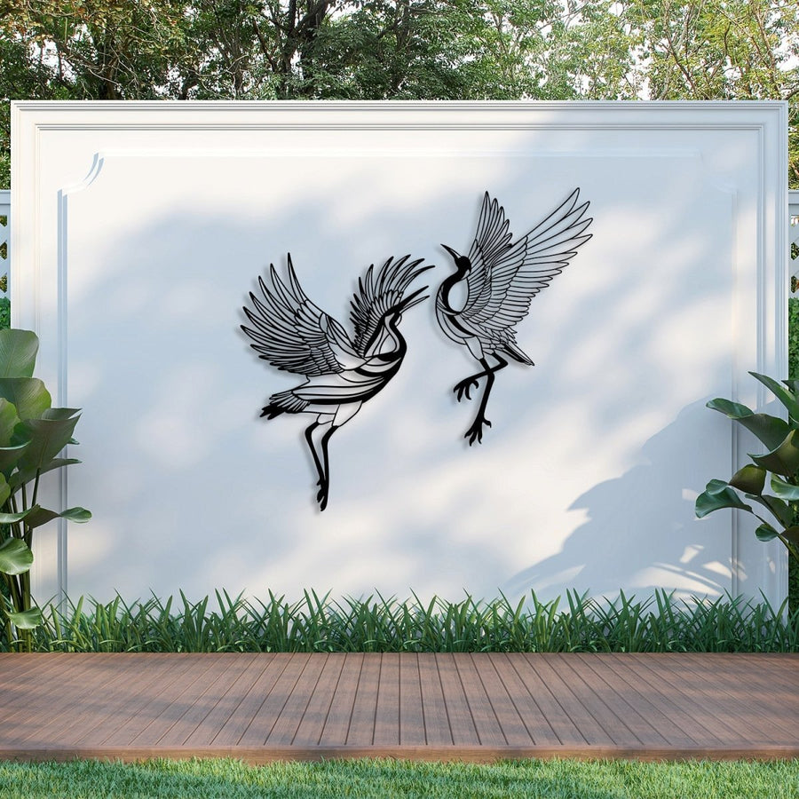 Sandhill Crane Metal Wall Art (Set of 2) - BrossHome Metal Wall Art