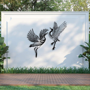 Sandhill Crane Metal Wall Art (Set of 2)