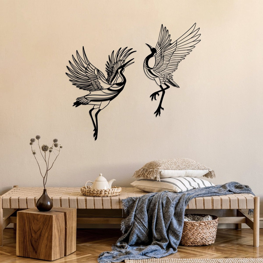 Sandhill Crane Metal Wall Art (Set of 2) - BrossHome Metal Wall Art