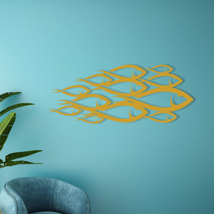 School Of Fish Metal Wall Decor - BrossHome Metal Wall Art
