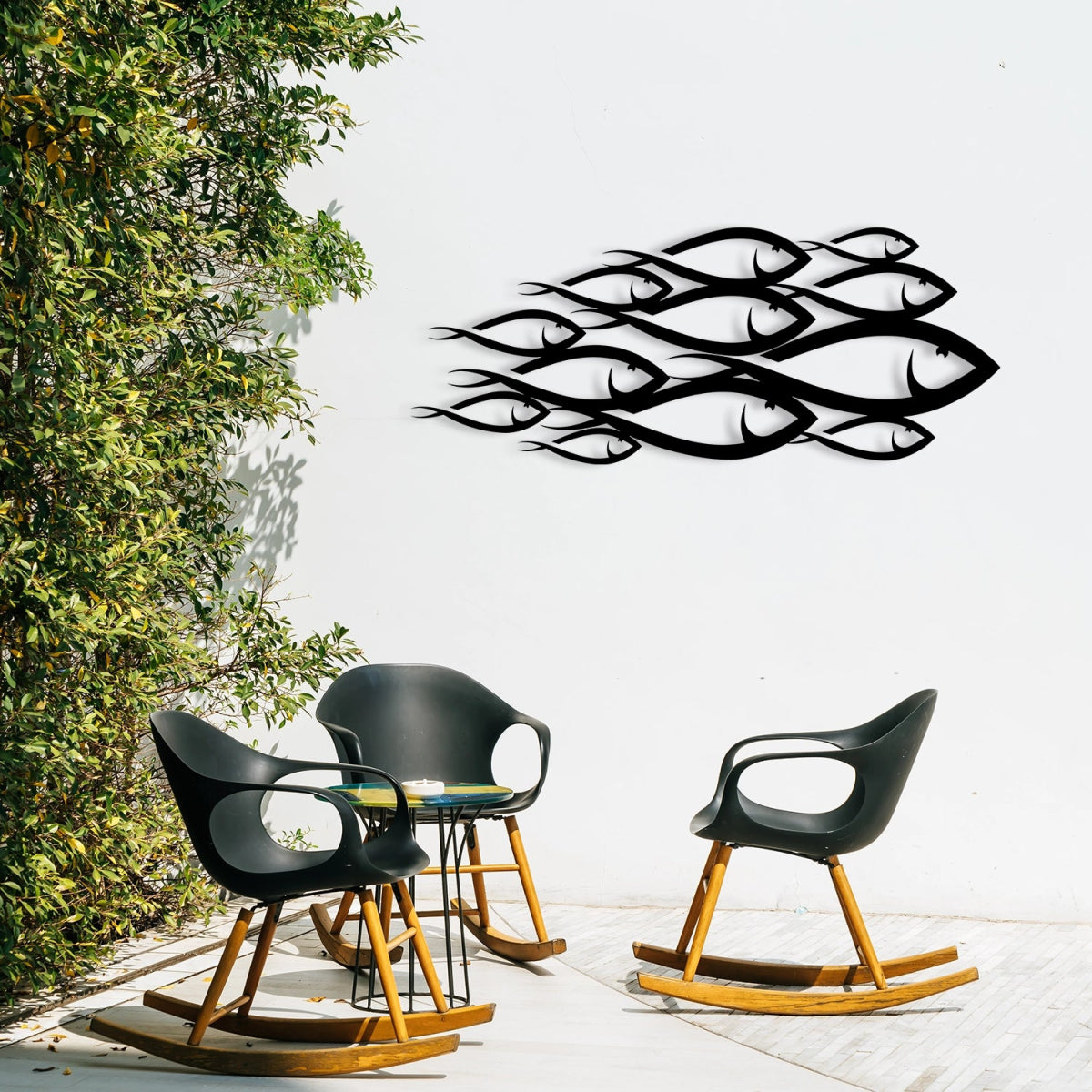 School Of Fish Metal Wall Decor - Bross Home – BrossHome Metal Wall Art