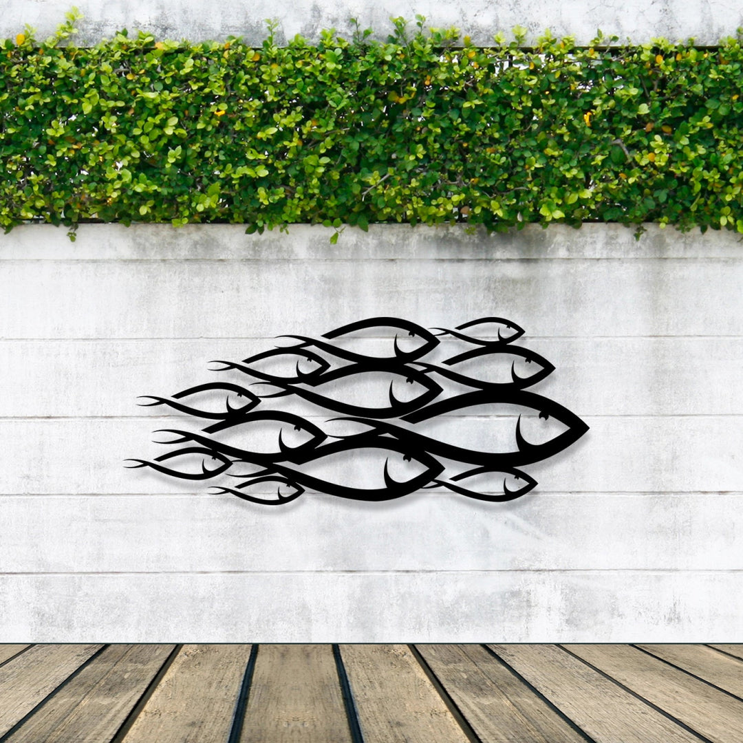 School Of Fish Metal Wall Decor - BrossHome Metal Wall Art