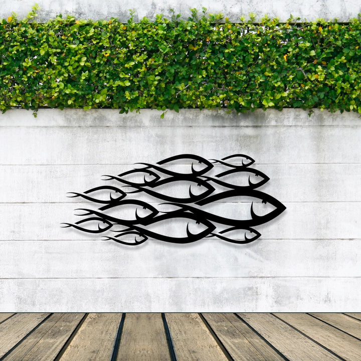 School Of Fish Metal Wall Decor - BrossHome Metal Wall Art