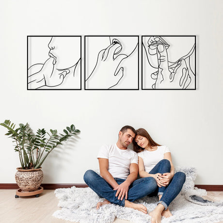 Sensual Line Art Wall Decor - BrossHome Metal Wall Art